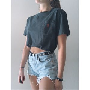 black and red boyfriend POLO t-shirt cropped